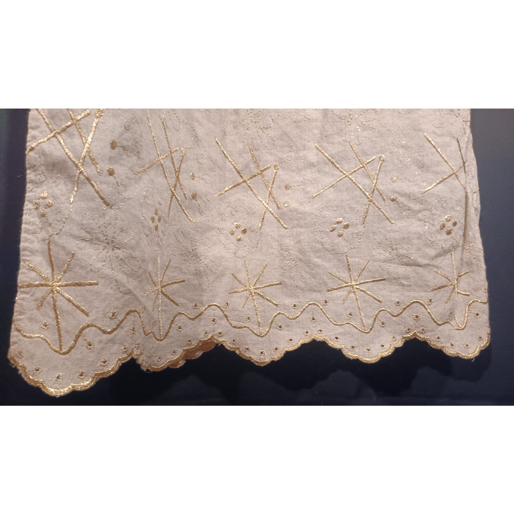VTG BIS by Gene Ewing Embroidered Starburst Scalloped Hem Boho Cottagecore Small - Picture 6 of 9